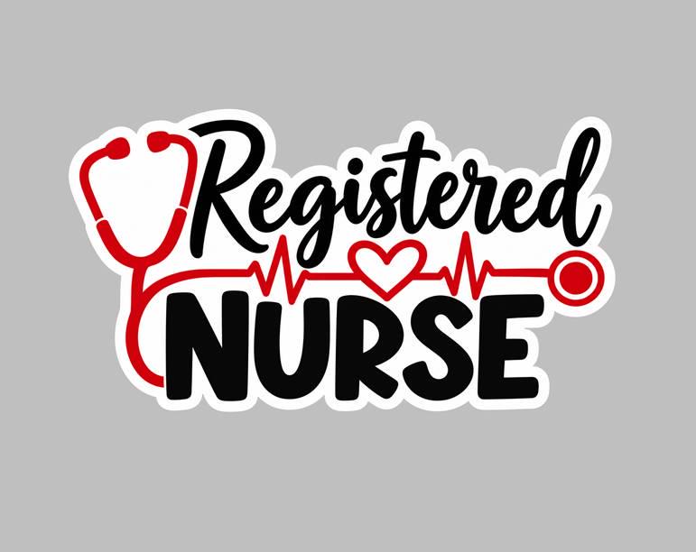 Registered Nurse Sticker, RN Nurse Sticker, Nursing Vinyl Decal, Nurse Gift, Stethoscope Sticker, Healthcare Worker Gift ST 079