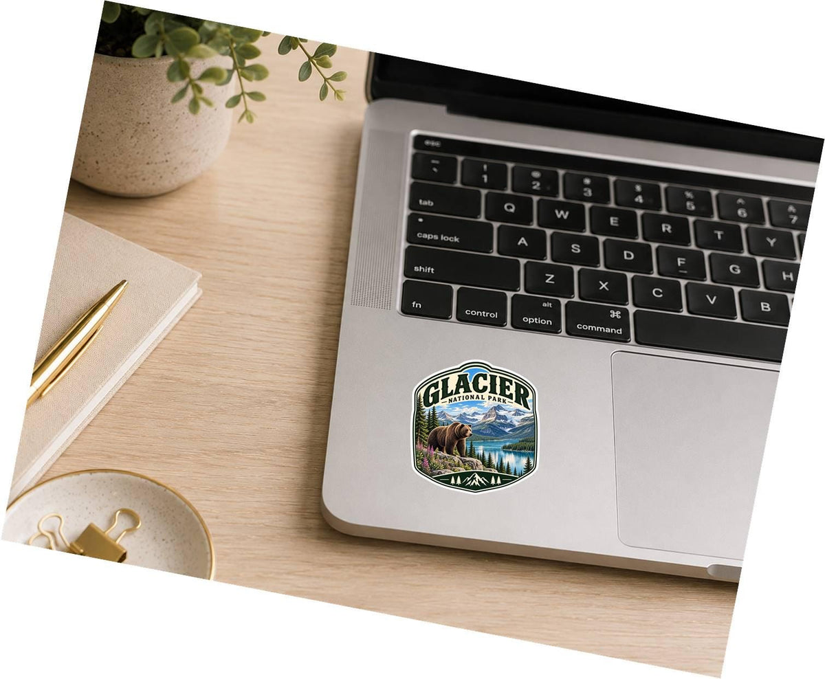 Glacier National Park Sticker, Glacier Park Decal, Montana Sticker, Grizzly Bear Sticker, Hiking Camping National Park Souvenir ST 017