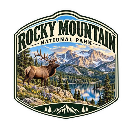 Rocky Mountain National Park Sticker, Colorado Decal, Elk Sticker, Mountain Sticker, Hiking Camping National Park Souvenir ST 019