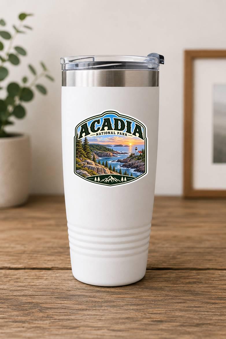 Acadia National Park Sticker, Maine Decal, Lighthouse Sticker, Coastal Maine Sticker, Hiking Camping National Park Souvenir ST 020