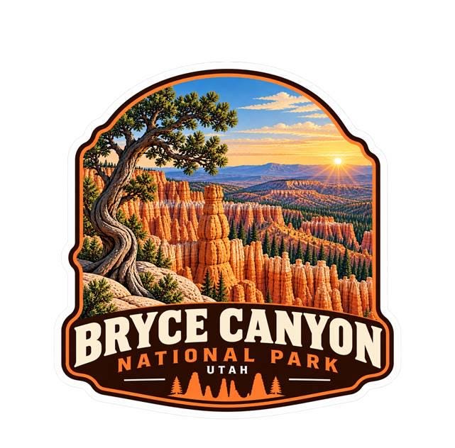 Bryce Canyon National Park Sticker, Utah Decal, Hoodoo Sticker, Hiking Camping Travel Sticker, National Park Souvenir ST 024