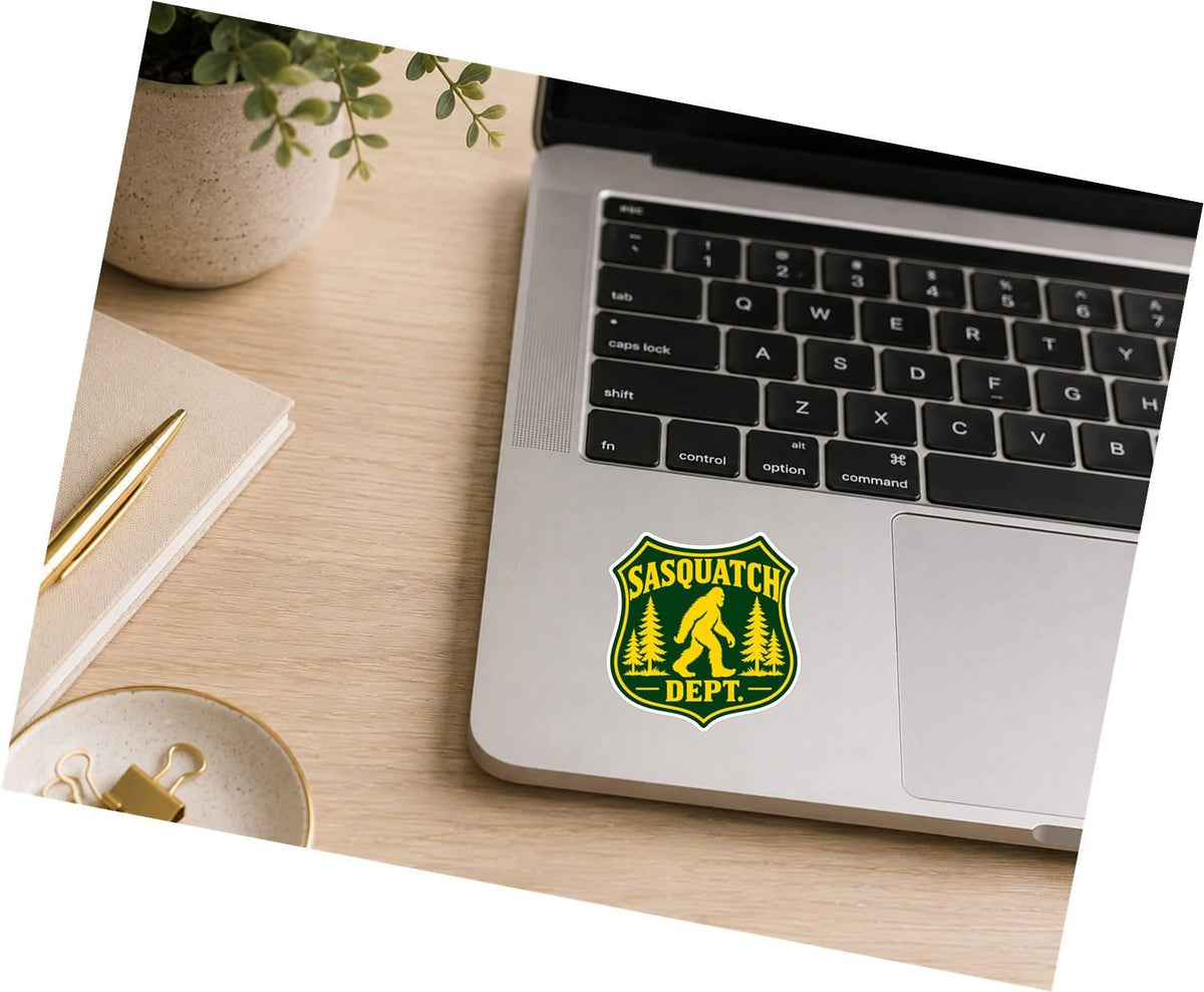 Sasquatch Dept Sticker | Bigfoot Forestry Badge Decal | Sasquatch Forest Service Sticker | Bigfoot Outdoor Camping Vinyl Decal ST 032