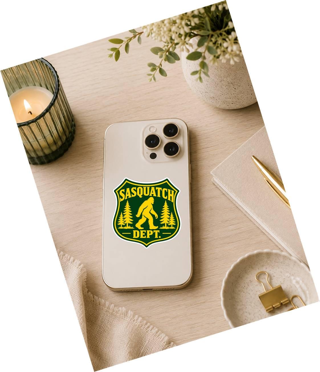 Sasquatch Dept Sticker | Bigfoot Forestry Badge Decal | Sasquatch Forest Service Sticker | Bigfoot Outdoor Camping Vinyl Decal ST 032