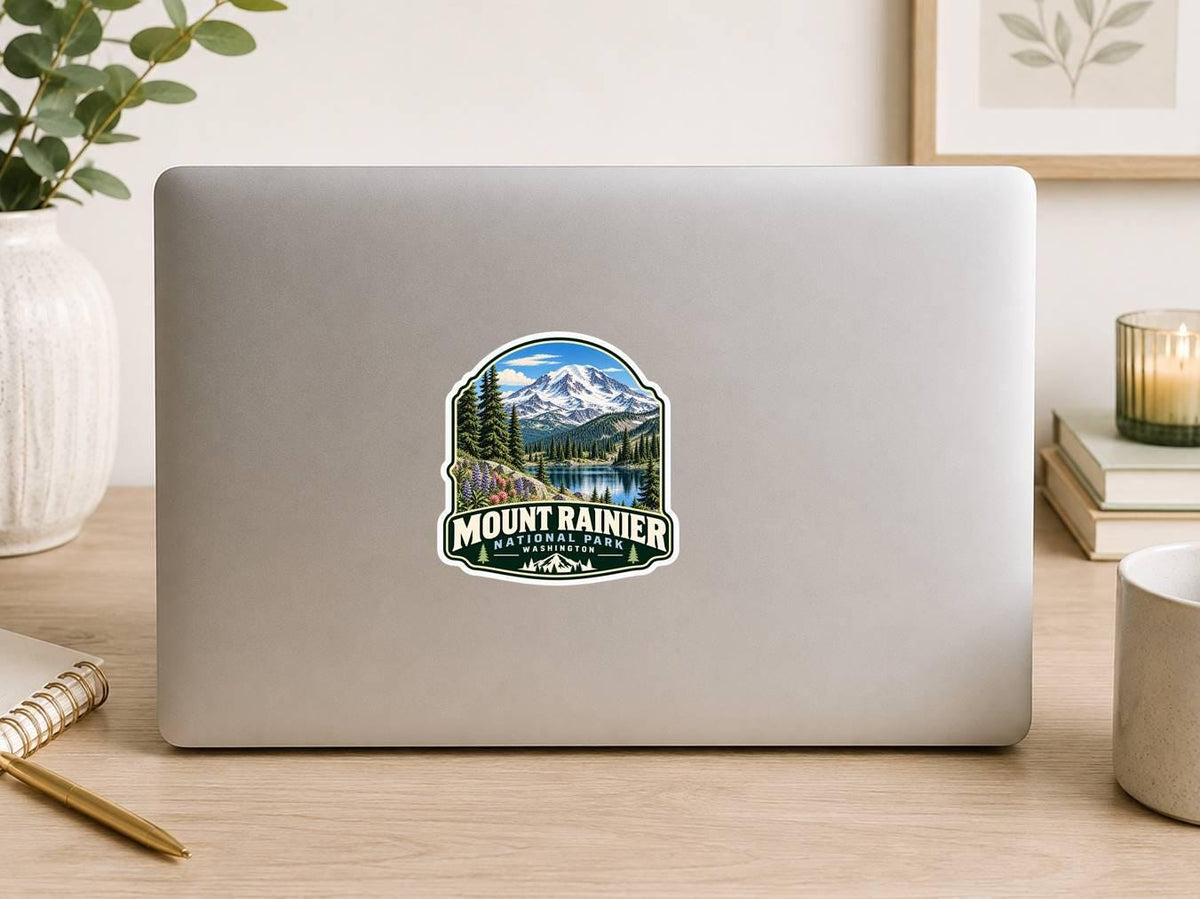 Mount Rainier National Park Sticker, Washington Decal, Mountain Sticker, Hiking Camping Travel Sticker, National Park Souvenir ST 025