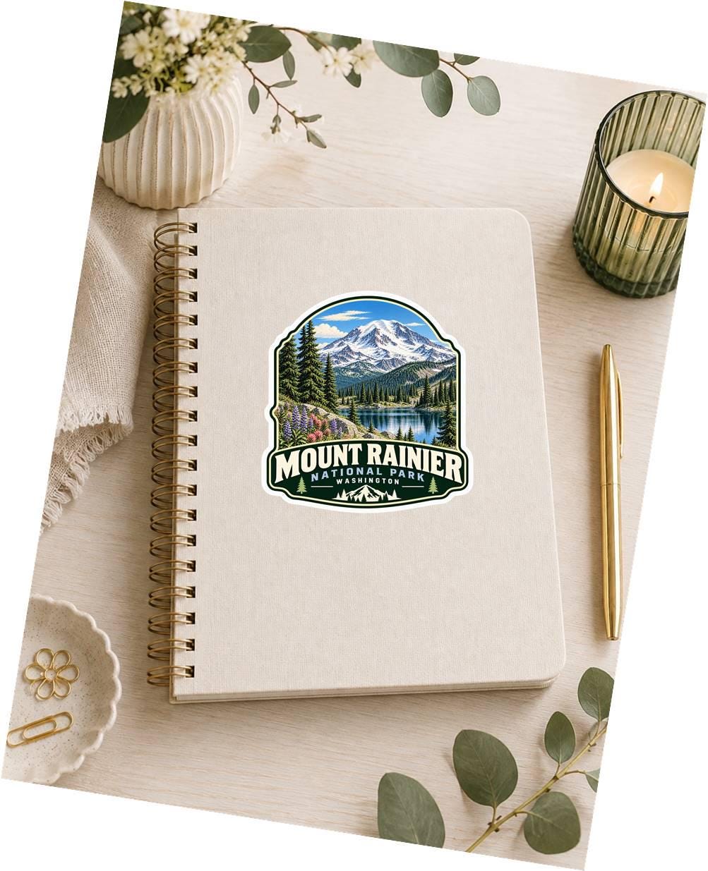Mount Rainier National Park Sticker, Washington Decal, Mountain Sticker, Hiking Camping Travel Sticker, National Park Souvenir ST 025