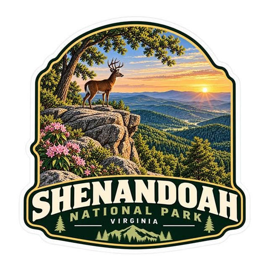 Shenandoah National Park Sticker, Virginia Decal, Blue Ridge Mountain Sticker, Deer Sticker, Hiking Camping National Park Souvenir ST 026