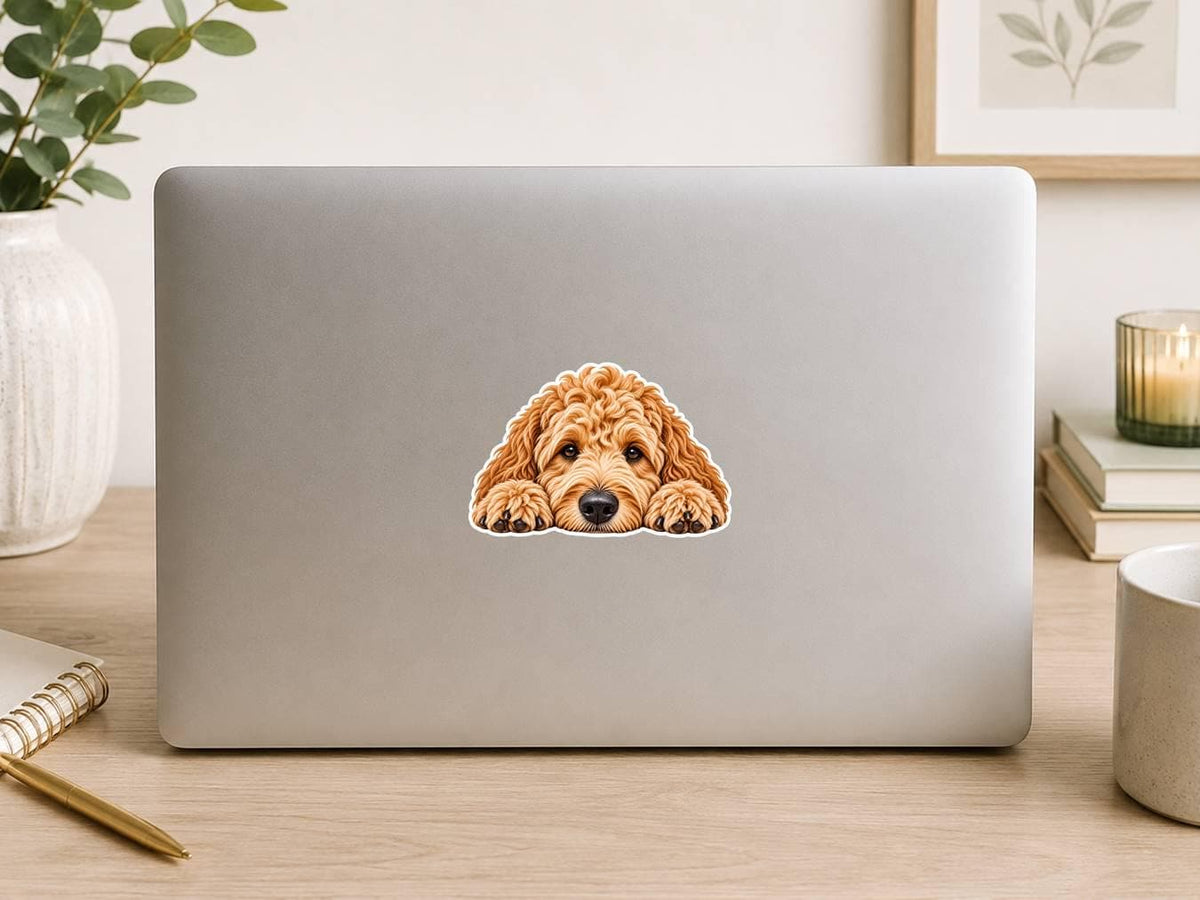 Goldendoodle Sticker, Doodle Dog Sticker, Golden Doodle Decal, Dog Lover Gift, Cute Goldendoodle Vinyl Sticker, Doodle Mom Gift ST 083