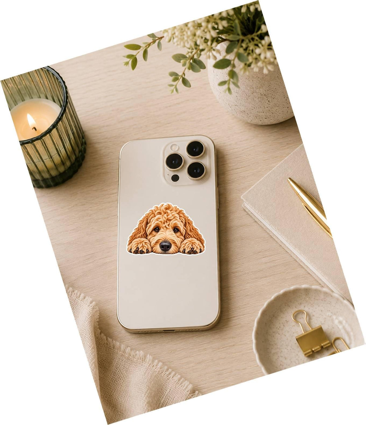 Goldendoodle Sticker, Doodle Dog Sticker, Golden Doodle Decal, Dog Lover Gift, Cute Goldendoodle Vinyl Sticker, Doodle Mom Gift ST 083