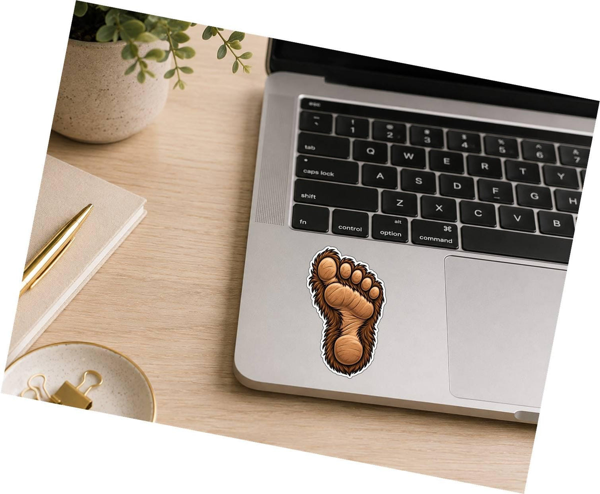 Bigfoot Foot Sticker | Sasquatch Footprint Decal | Cute Bigfoot Sticker | Hairy Sasquatch Foot Vinyl Decal | Cryptid Sticker ST 033