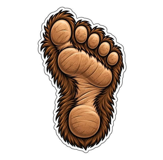 Bigfoot Foot Sticker | Sasquatch Footprint Decal | Cute Bigfoot Sticker | Hairy Sasquatch Foot Vinyl Decal | Cryptid Sticker ST 033