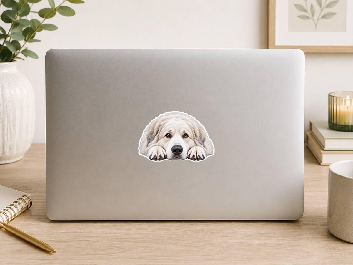 Great Pyrenees Sticker, Great Pyrenees Dog Sticker, Livestock Guardian Dog Decal, Pyrenees Gift, Dog Lover Vinyl Sticker ST 086
