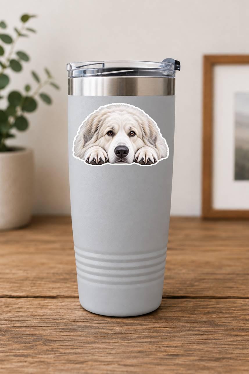Great Pyrenees Sticker, Great Pyrenees Dog Sticker, Livestock Guardian Dog Decal, Pyrenees Gift, Dog Lover Vinyl Sticker ST 086