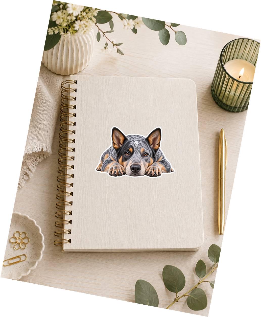 Blue Heeler Sticker, Australian Cattle Dog Sticker, Heeler Dog Decal, Cattle Dog Gift, Dog Lover Vinyl Sticker st 089