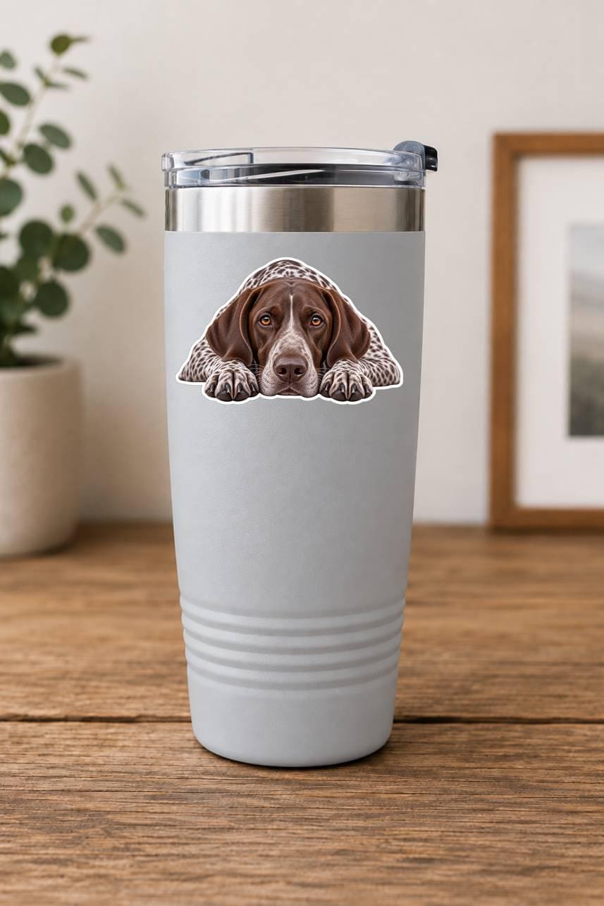 German Shorthaired Pointer Sticker, GSP Dog Sticker, Hunting Dog Decal, Bird Dog Sticker, German Shorthair Gift, Vinyl Dog Sticker st 090