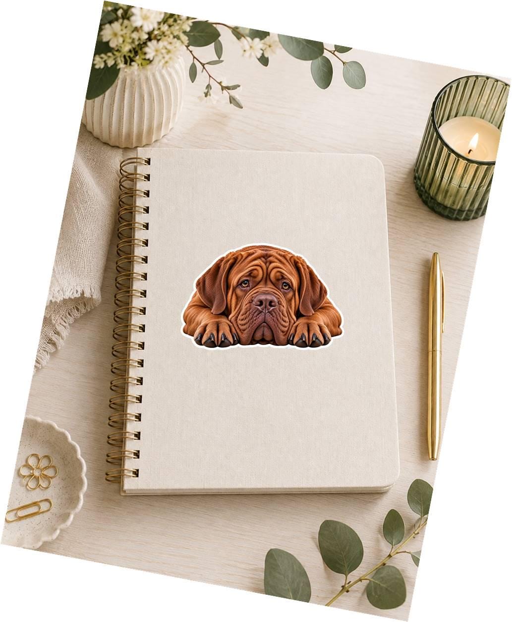 Dogue de Bordeaux Sticker, French Mastiff Sticker, Bordeaux Dog Decal, Dogue de Bordeaux Gift, Mastiff Dog Vinyl Sticker st 092