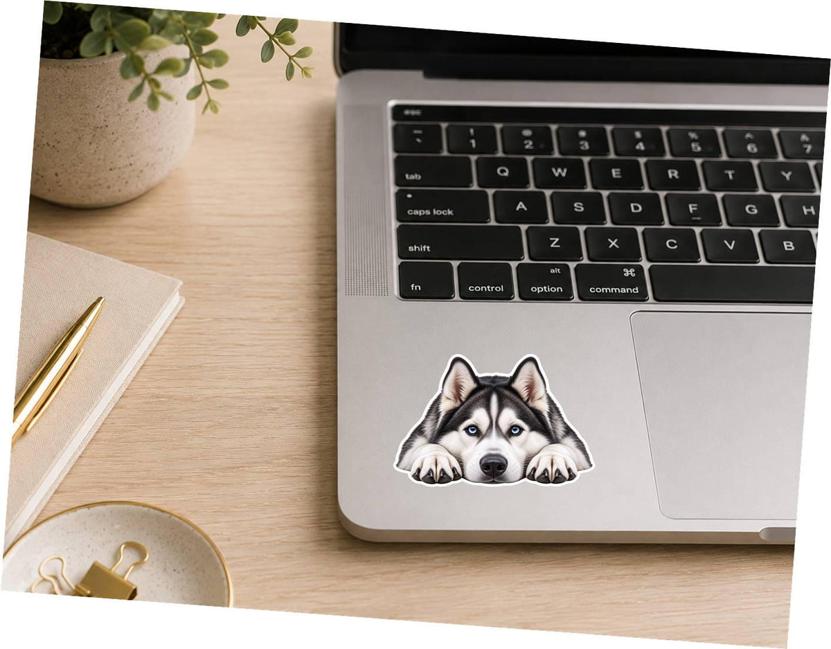 Siberian Husky Sticker, Husky Dog Sticker, Blue Eyed Husky Decal, Husky Mom Gift, Siberian Husky Gift, Dog Lover Vinyl Sticker st 094
