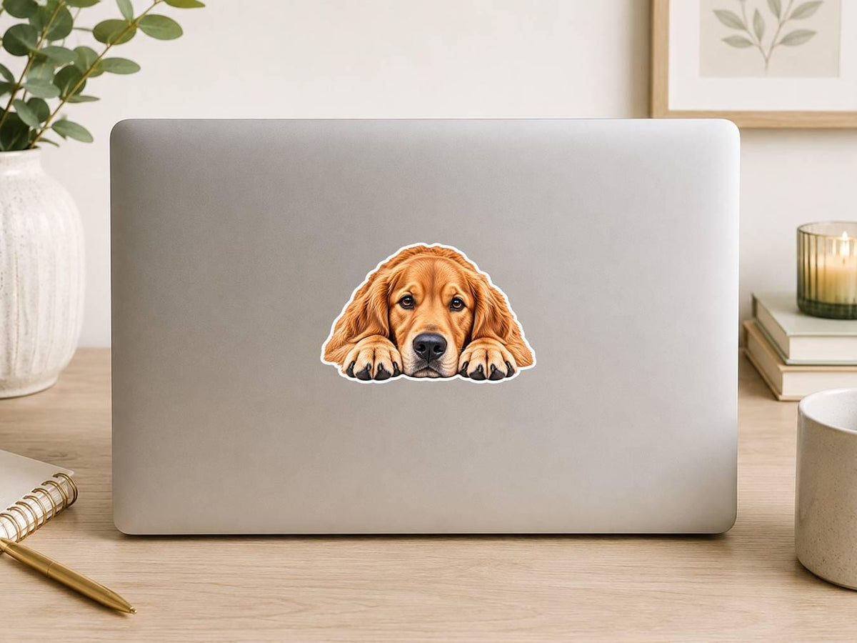 Golden Retriever Sticker, Golden Retriever Dog Sticker, Golden Retriever Decal, Golden Retriever Gift, Dog Lover Vinyl Sticker st 097