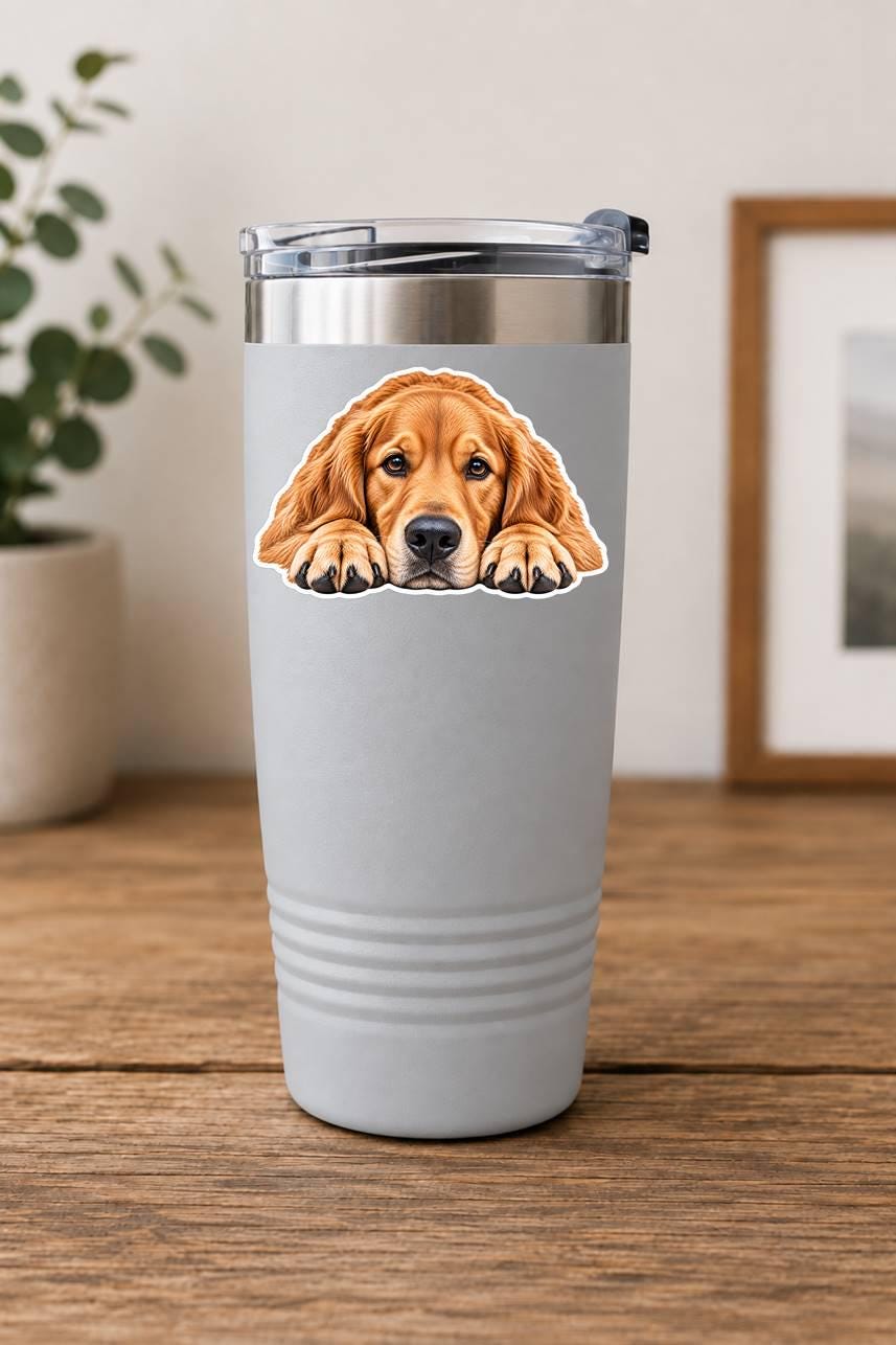 Golden Retriever Sticker, Golden Retriever Dog Sticker, Golden Retriever Decal, Golden Retriever Gift, Dog Lover Vinyl Sticker st 097