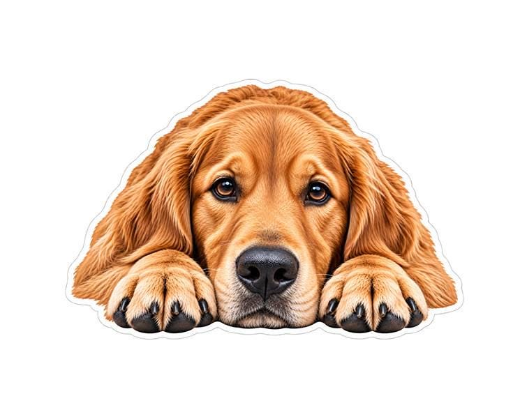 Golden Retriever Sticker, Golden Retriever Dog Sticker, Golden Retriever Decal, Golden Retriever Gift, Dog Lover Vinyl Sticker st 097