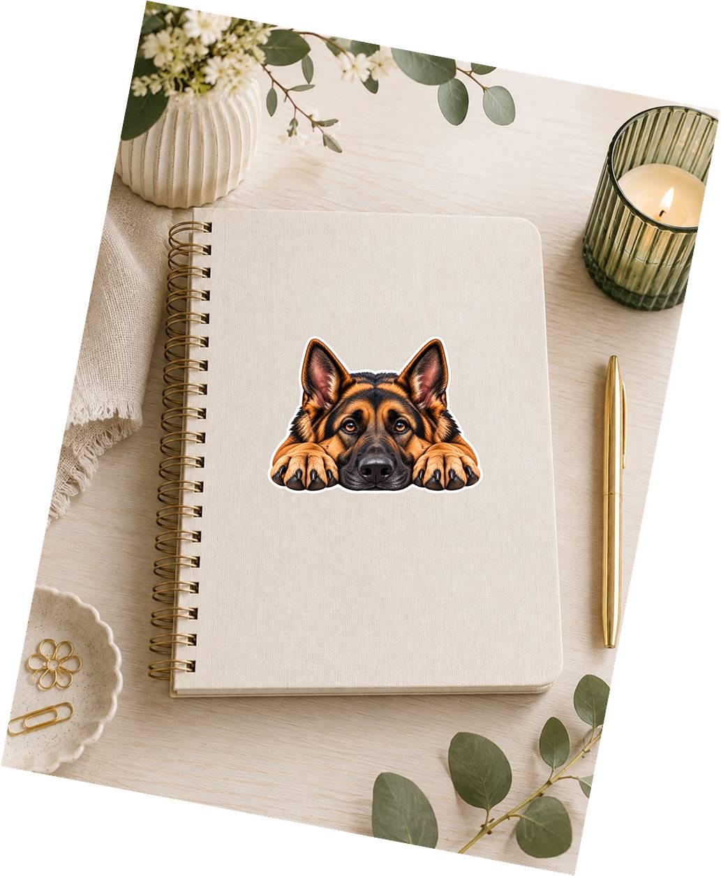 German Shepherd Sticker, GSD Dog Sticker, German Shepherd Decal, Shepherd Dog Gift, GSD Mom Gift, Dog Lover Vinyl Sticker st 098
