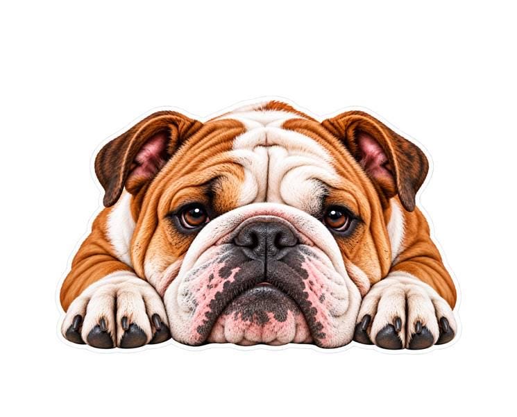 English Bulldog Sticker, Bulldog Dog Sticker, English Bulldog Decal, Bulldog Mom Gift, Bulldog Lover Gift, Vinyl Dog Sticker st 100