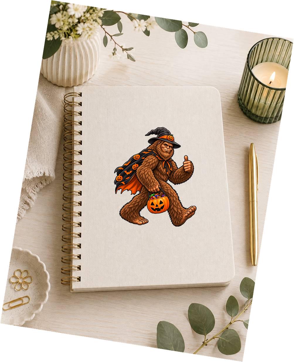 Bigfoot Trick or Treat Sticker, Halloween Sasquatch Decal, Funny Bigfoot Halloween Sticker, Cryptid Halloween Gift – ST 039
