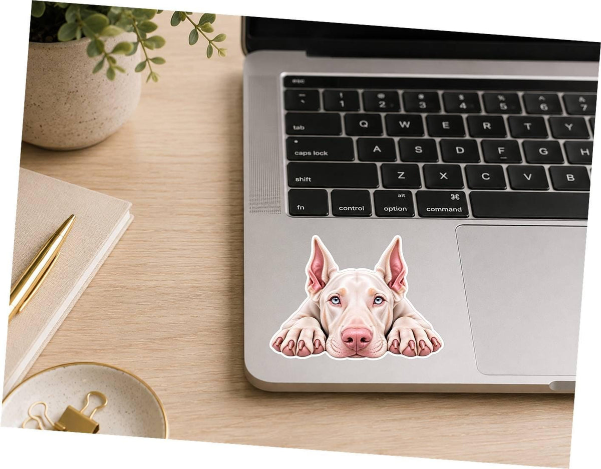 Doberman Pinscher Sticker, Doberman Dog Vinyl Decal, Waterproof Laminated Sticker st 102