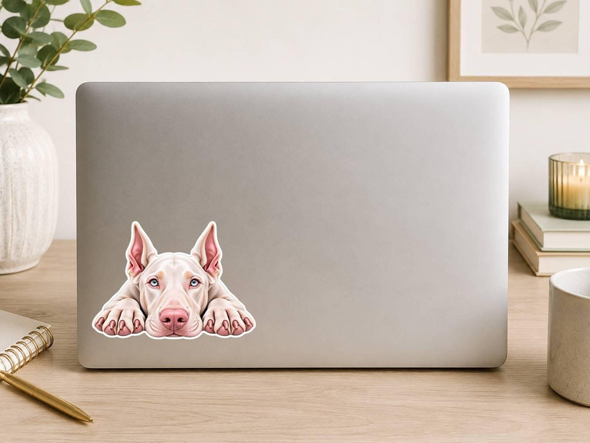 Doberman Pinscher Sticker, Doberman Dog Vinyl Decal, Waterproof Laminated Sticker st 102
