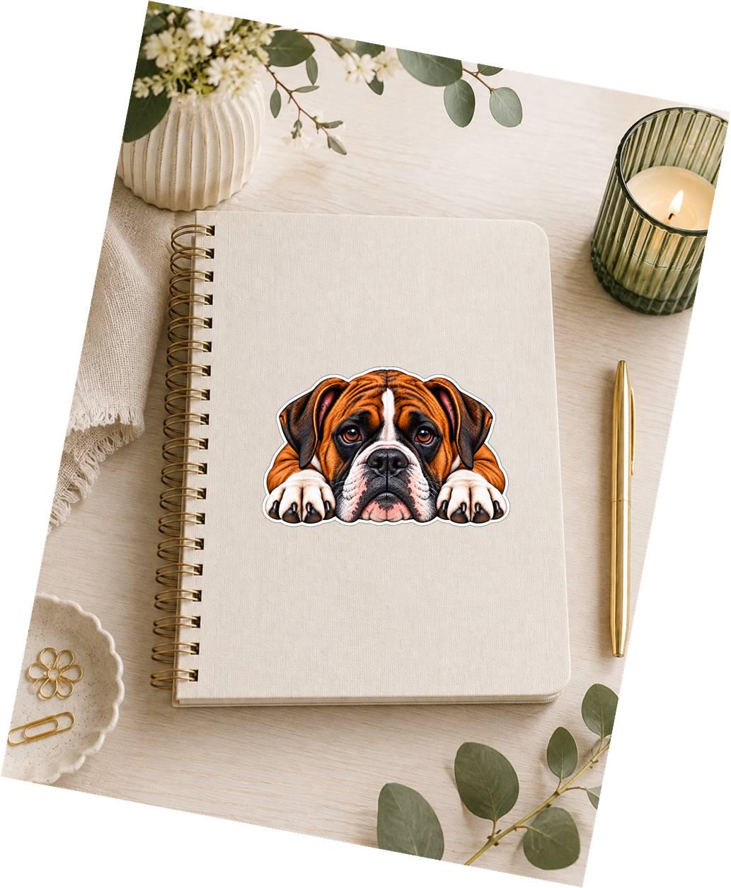 Boxer Dog Sticker, Boxer Vinyl Decal, Waterproof Laminated Dog Sticker st 104