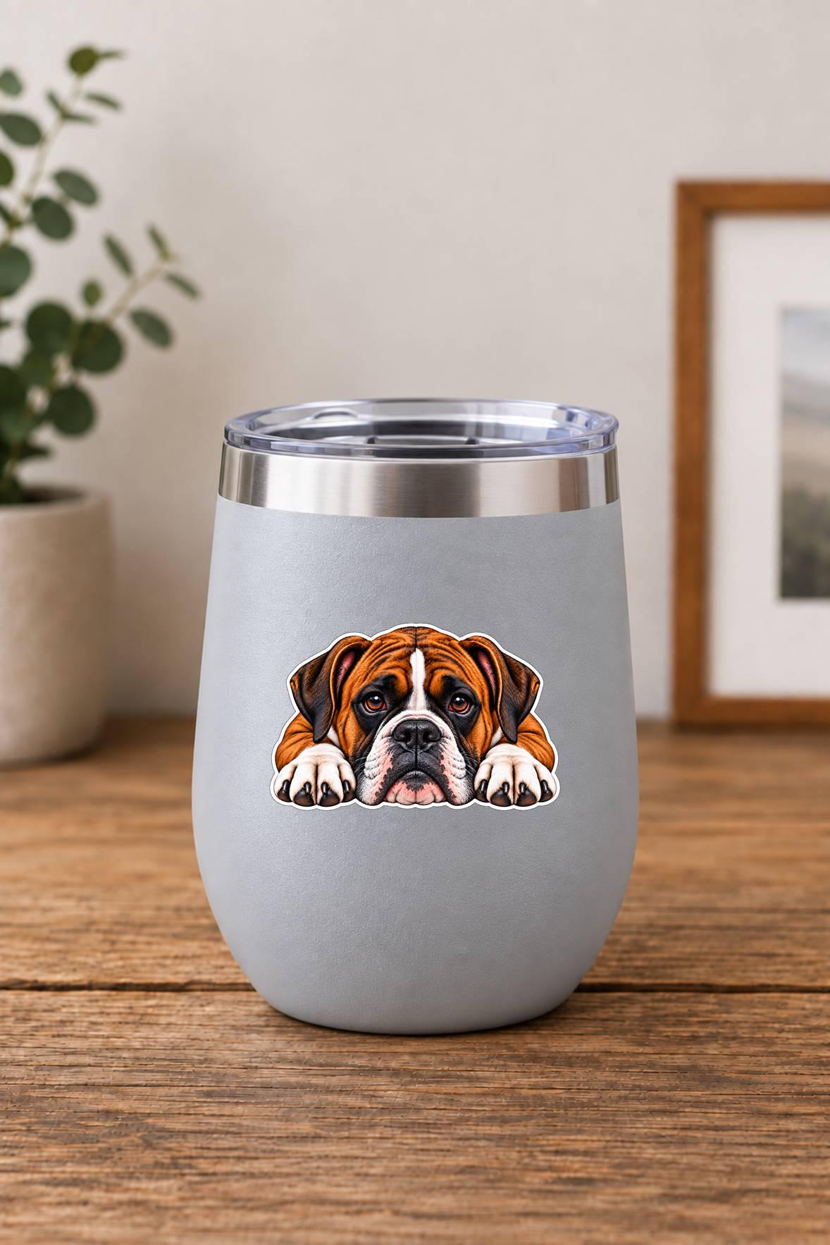 Boxer Dog Sticker, Boxer Vinyl Decal, Waterproof Laminated Dog Sticker st 104