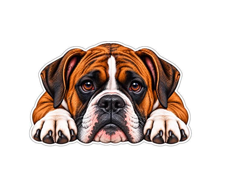 Boxer Dog Sticker, Boxer Vinyl Decal, Waterproof Laminated Dog Sticker st 104