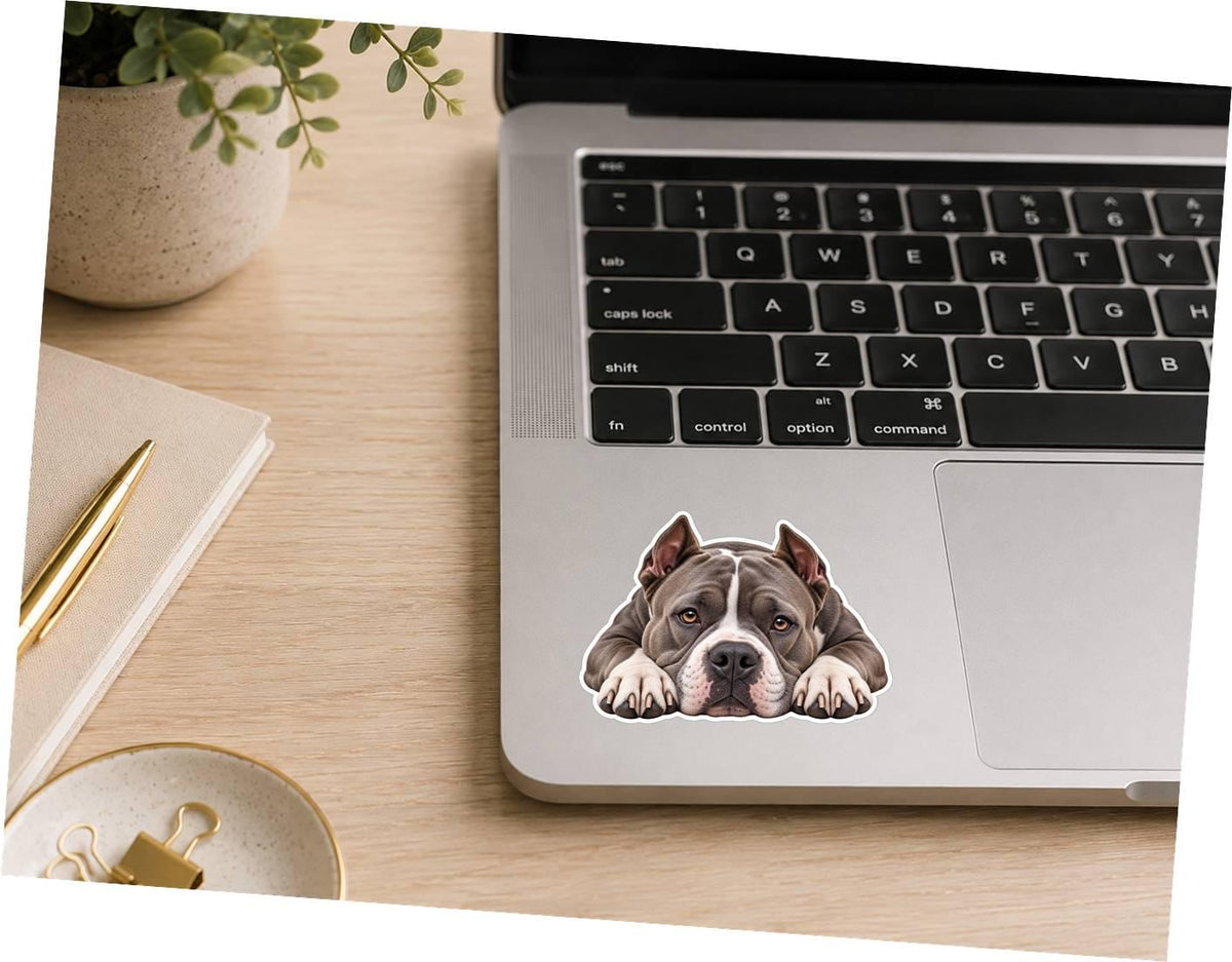 American Bully Sticker, Bully Dog Vinyl Decal, Waterproof Laminated Dog Sticker st 106