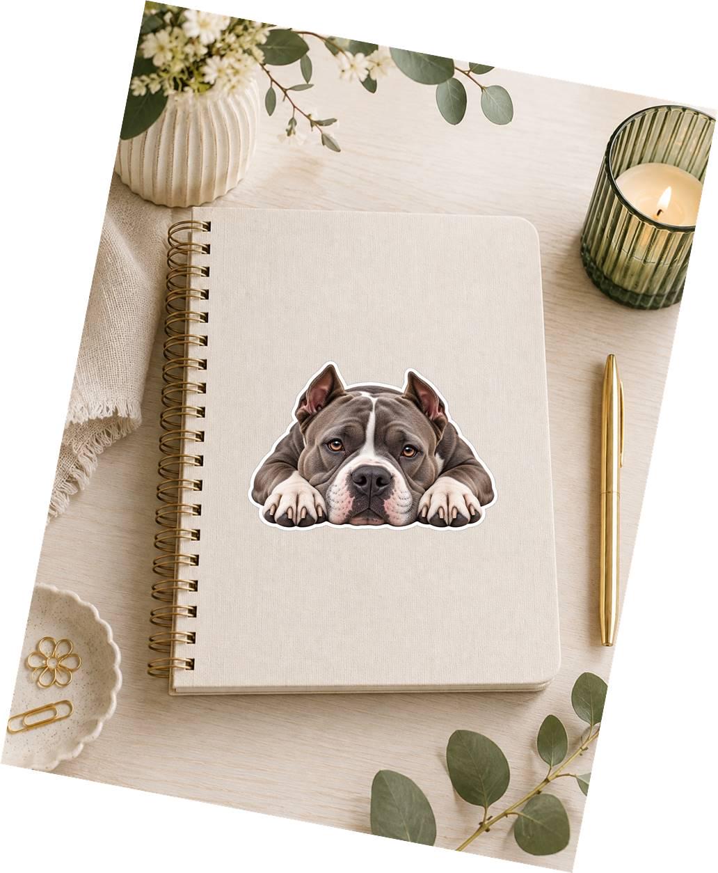 American Bully Sticker, Bully Dog Vinyl Decal, Waterproof Laminated Dog Sticker st 106