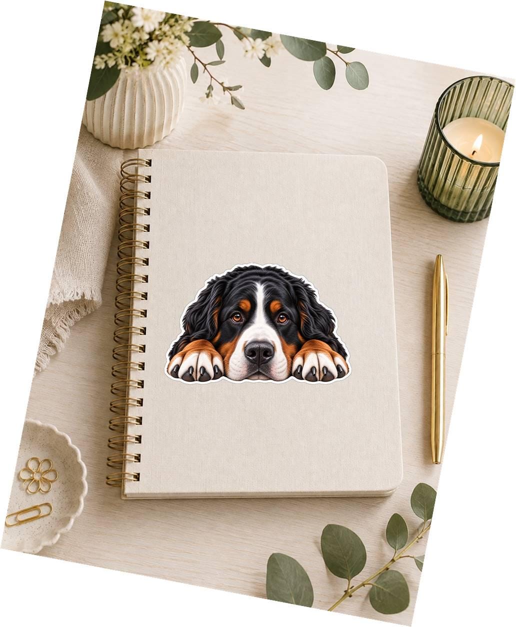 Bernese Mountain Dog Sticker, Berner Dog Vinyl Decal, Waterproof Laminated Dog Sticker st 108