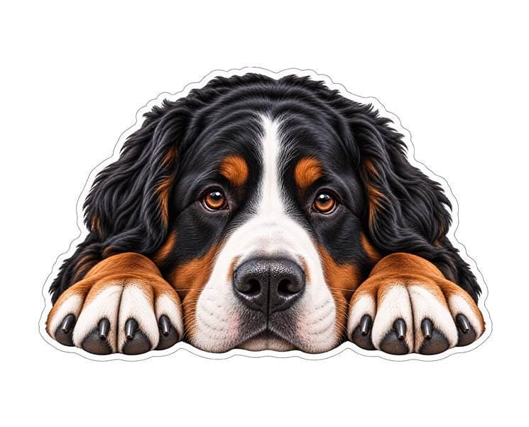 Bernese Mountain Dog Sticker, Berner Dog Vinyl Decal, Waterproof Laminated Dog Sticker st 108