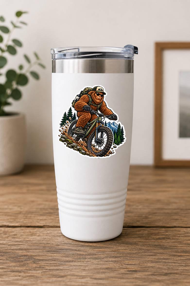 Bigfoot Mountain Biking Sticker, Sasquatch MTB Vinyl Decal, Mountain Bike Sticker – ST 045