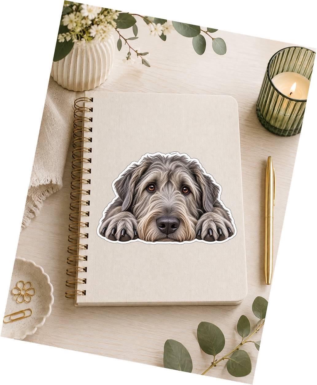 Irish Wolfhound Sticker, Irish Wolfhound Dog Vinyl Decal, Waterproof Laminated Dog Sticker st 111