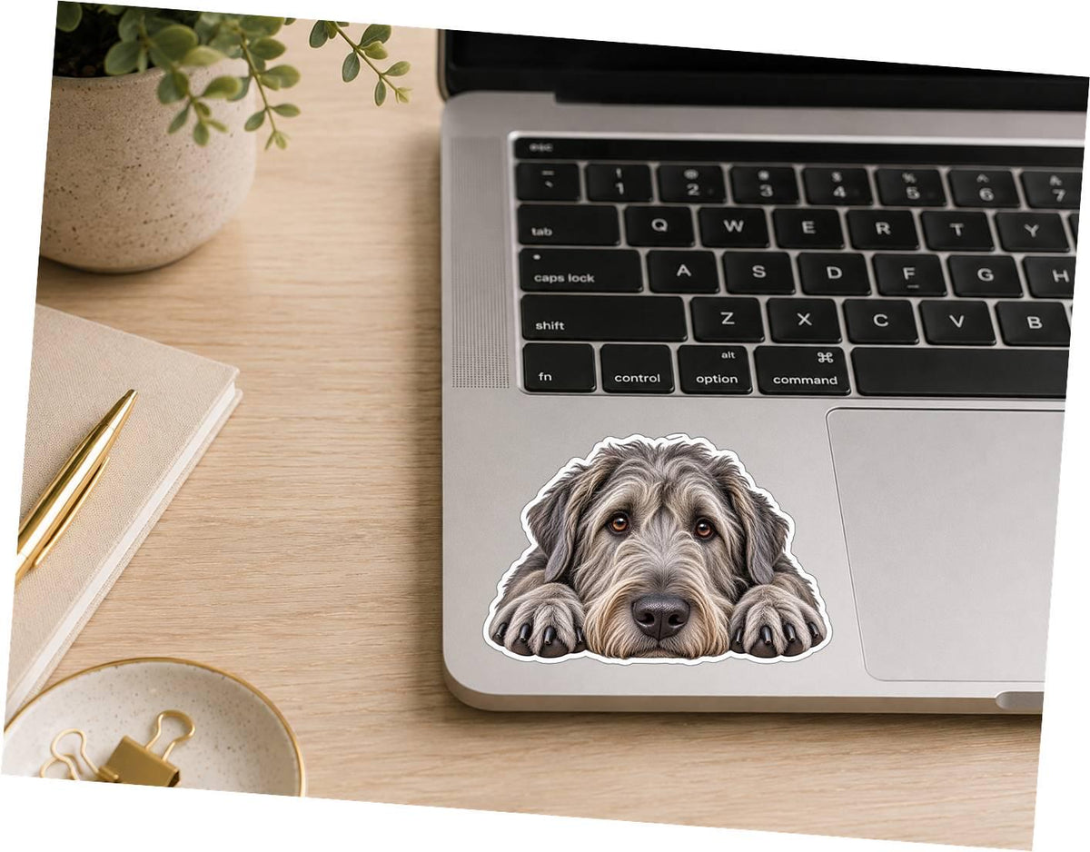 Irish Wolfhound Sticker, Irish Wolfhound Dog Vinyl Decal, Waterproof Laminated Dog Sticker st 111