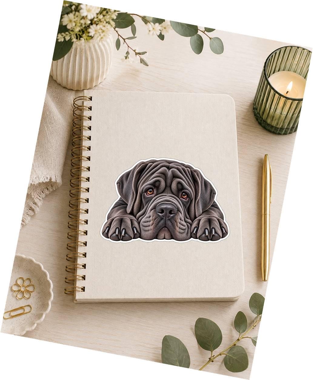 Neapolitan Mastiff Sticker, Mastino Dog Vinyl Decal, Waterproof Laminated Dog Sticker st 112