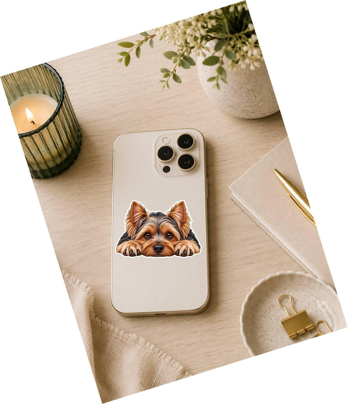 Yorkie Sticker, Yorkshire Terrier Dog Vinyl Decal, Waterproof Laminated Dog Sticker st 114