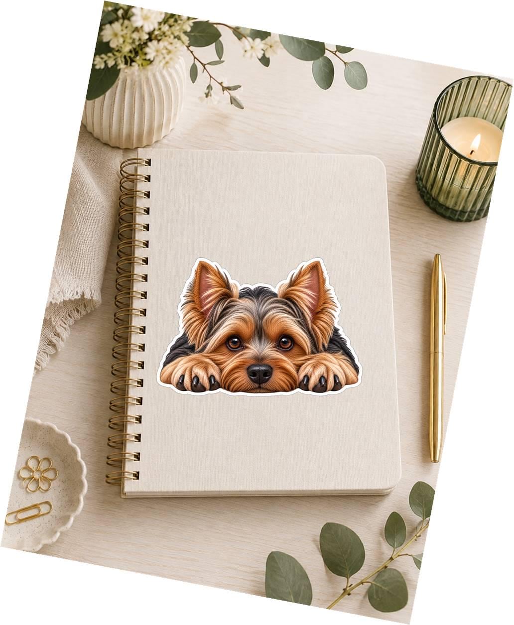 Yorkie Sticker, Yorkshire Terrier Dog Vinyl Decal, Waterproof Laminated Dog Sticker st 114