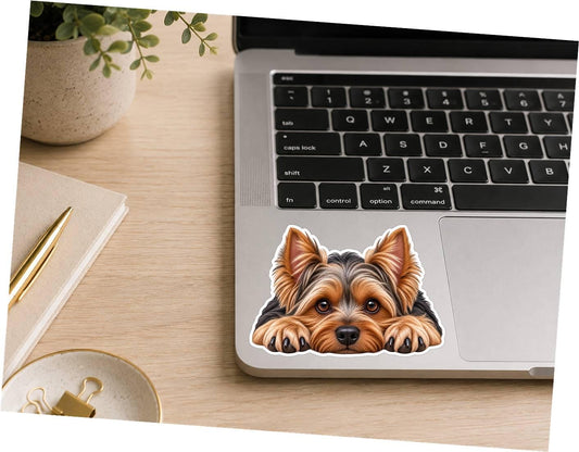 Yorkie Sticker, Yorkshire Terrier Dog Vinyl Decal, Waterproof Laminated Dog Sticker st 114