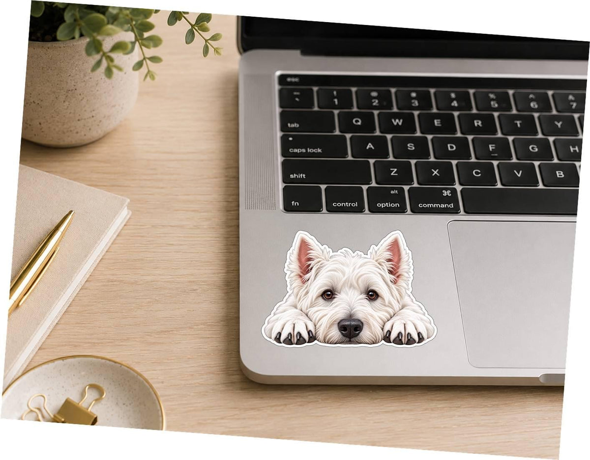 Westie Sticker, West Highland White Terrier Vinyl Decal, Waterproof Laminated Dog Sticker st 115