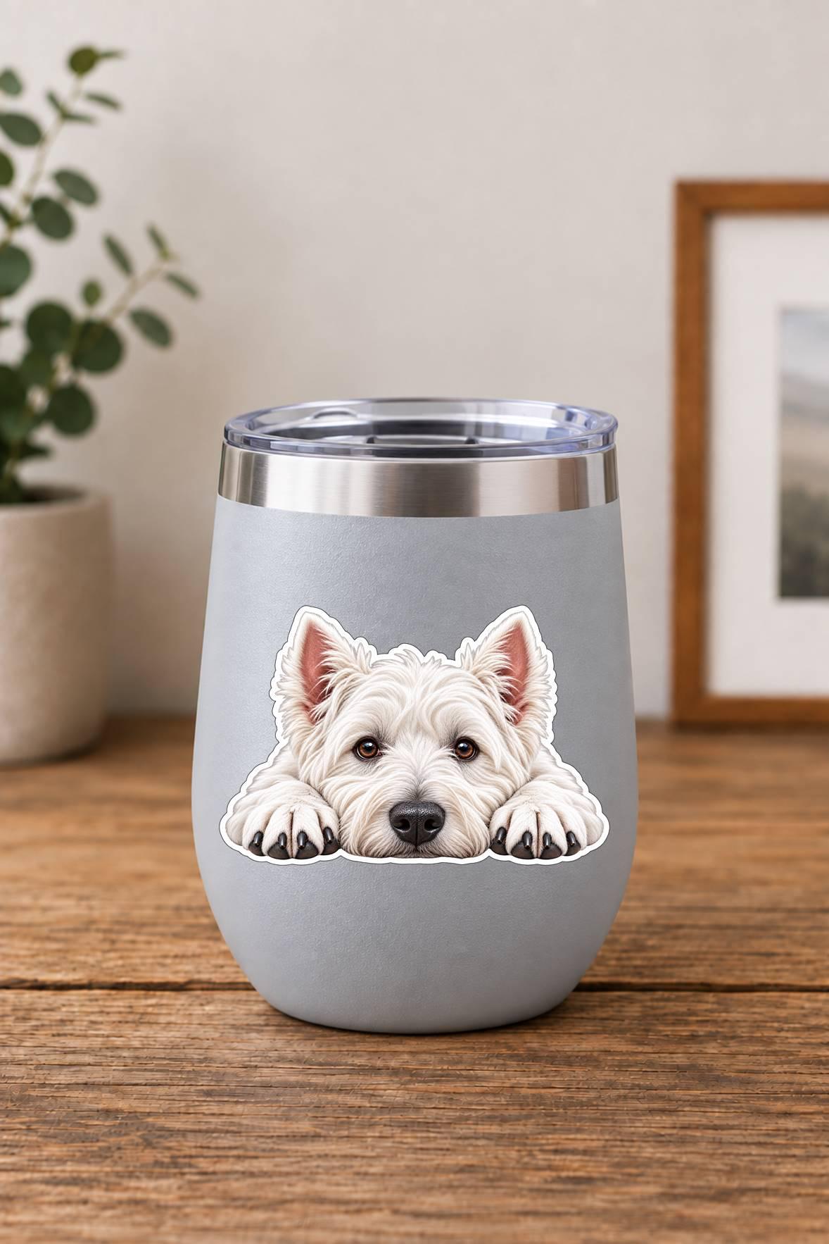 Westie Sticker, West Highland White Terrier Vinyl Decal, Waterproof Laminated Dog Sticker st 115