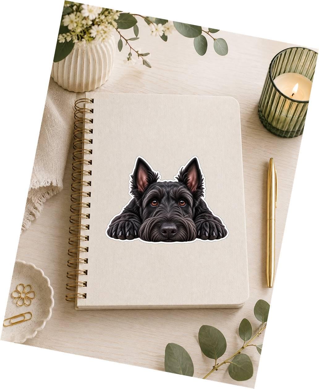Scottie Dog Sticker, Scottish Terrier Vinyl Decal, Waterproof Laminated Dog Sticker st 116