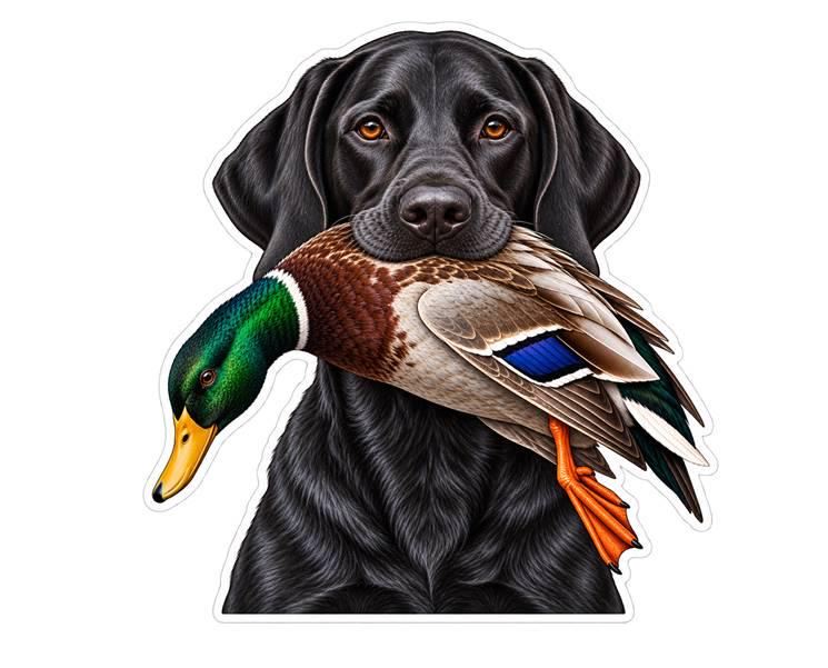 Labrador Retriever Sticker, Lab Sticker, Labrador Dog Decal, Duck Hunting Sticker ST 119