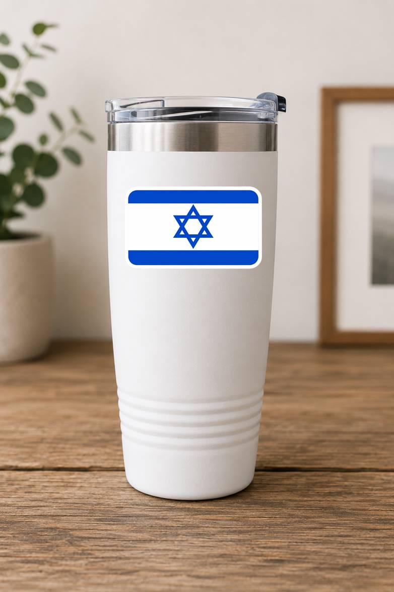 Israel Flag Sticker, Israeli Flag Vinyl Decal, Star of David Sticker, Israel Country Flag, Laptop Water Bottle Car Decal ST 050