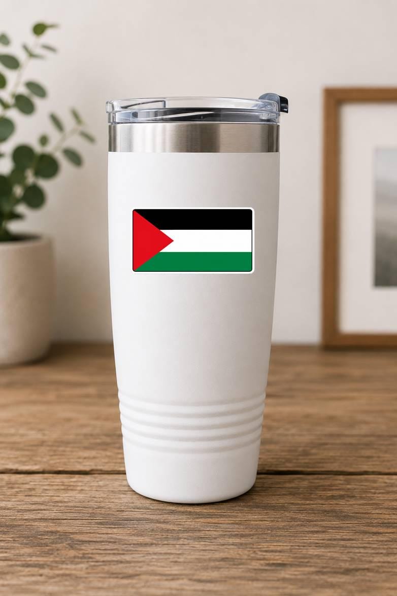 Palestine Flag Sticker, Palestinian Flag Vinyl Decal, Palestine Country Flag Sticker, Laptop Water Bottle Car Decal ST 051