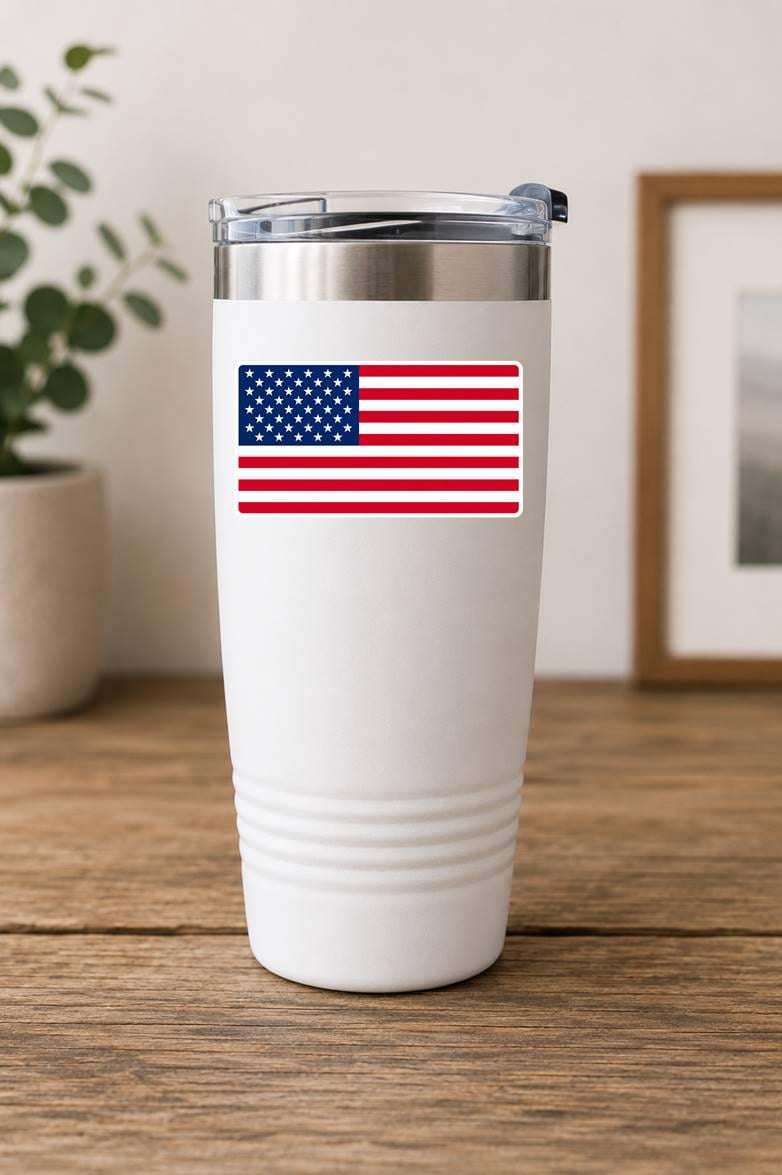 American Flag Sticker, USA Flag Vinyl Decal, Patriotic American Sticker, United States Flag, Laptop Water Bottle Car Decal ST 054