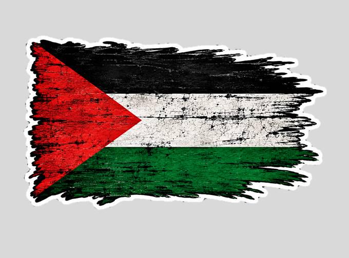 Palestine Flag Tattered Sticker, Palestinian Flag Vinyl Decal, Palestine Country Flag Sticker, Laptop Water Bottle Car Decal ST 052
